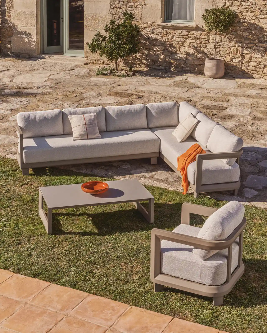 3-Sitzer-Sofa Nerano aus Aluminium in Taupe, 208 cm von Kave Home – Bild 2