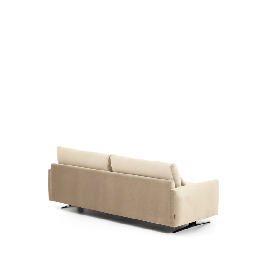 3-Sitzer-Sofa Veliro aus perlfarbenem Samt mit Stahlbeinen in schwarzer Ausführung, 240 cm FSC Mix Credit von Kave Home – Bild 6