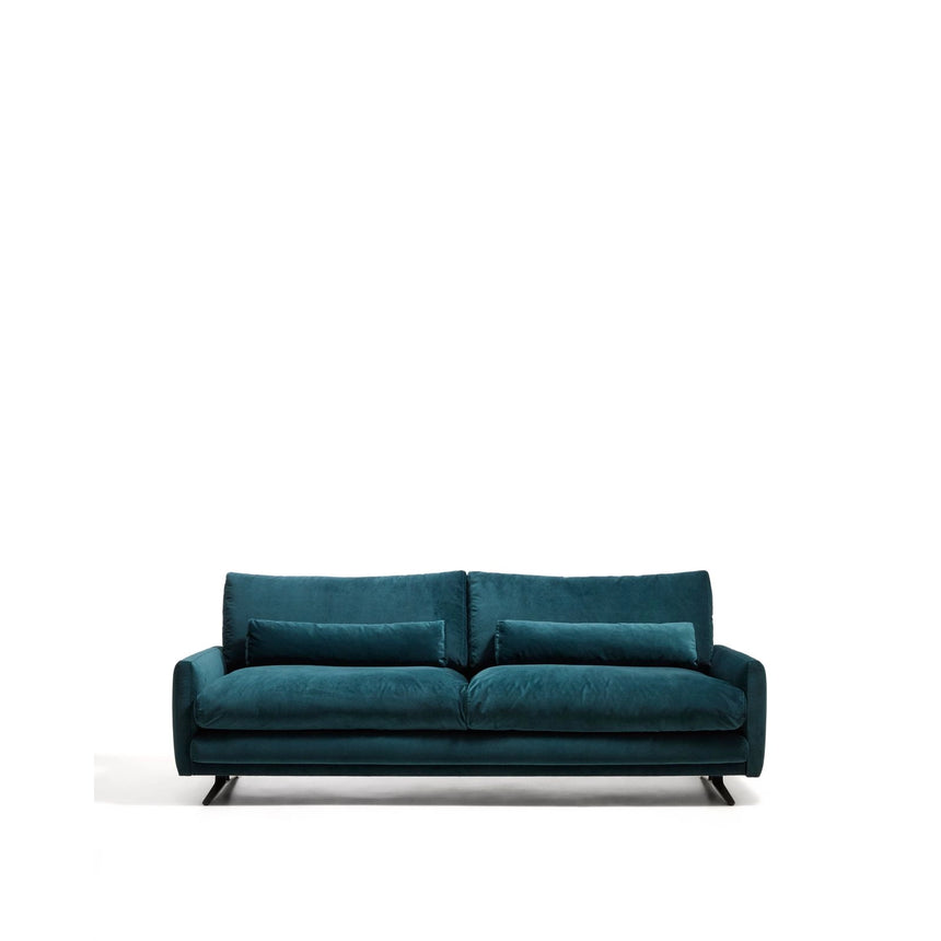 3-Sitzer-Sofa Veliro, schwer entflammbar, mit Samt und Stahlbeinen mit schwarzem Finish, 240 cm, FSC Mix Credit von Kave Home – Bild 1