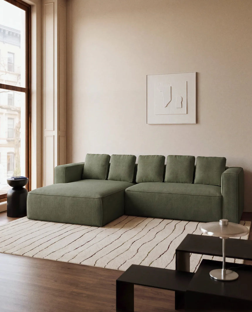 4-Sitzer-Bettsofa Marela mit Chaiselongue links in Grün, 276 cm, FSC Mix Credit von Kave Home – Bild 2