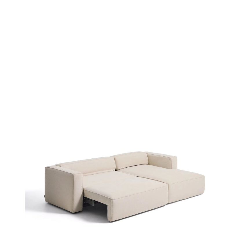 4-Sitzer-Bettsofa Marela mit Chaiselongue rechts mit aufklappbarer Chenille in Ecru, 276 cm, FSC Mix Credit von Kave Home – Bild 10