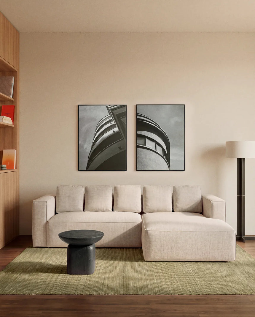 4-Sitzer-Bettsofa Marela mit Chaiselongue rechts mit aufklappbarer Chenille in Ecru, 276 cm, FSC Mix Credit von Kave Home – Bild 2