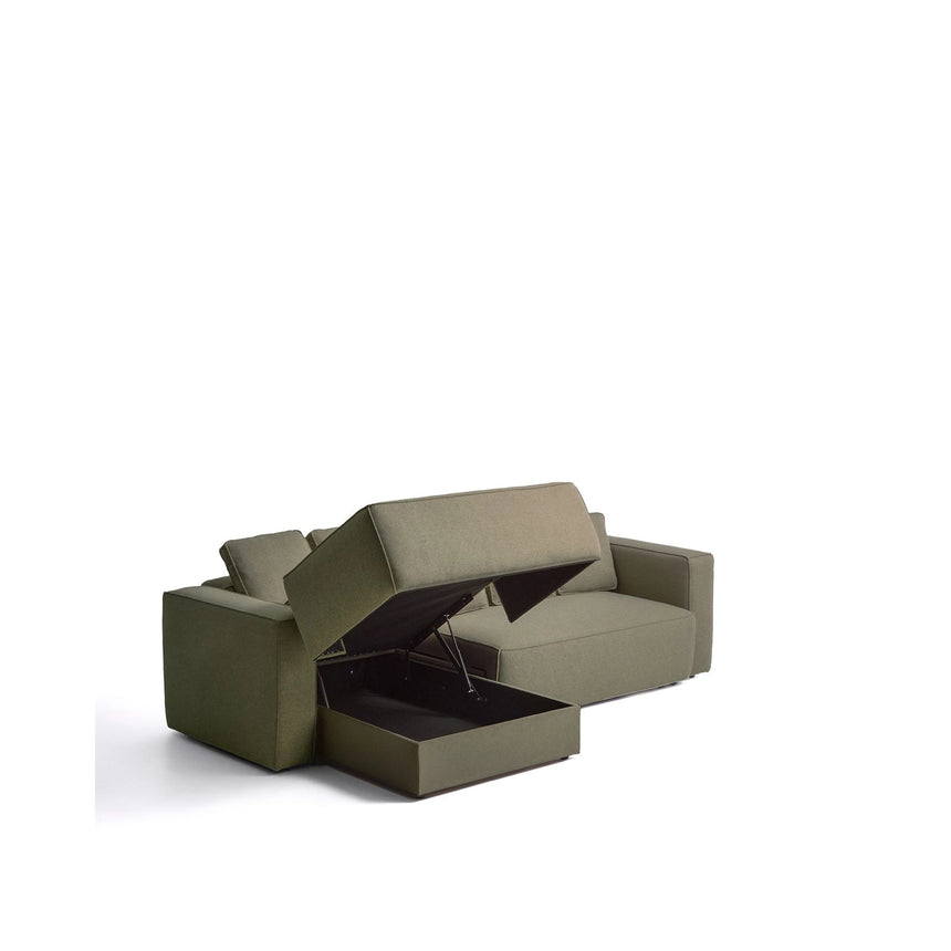 4-Sitzer-Bettsofa Marela mit aufklappbarer Chaiselongue links in Grün, 276 cm, FSC Mix Credit von Kave Home – Bild 4