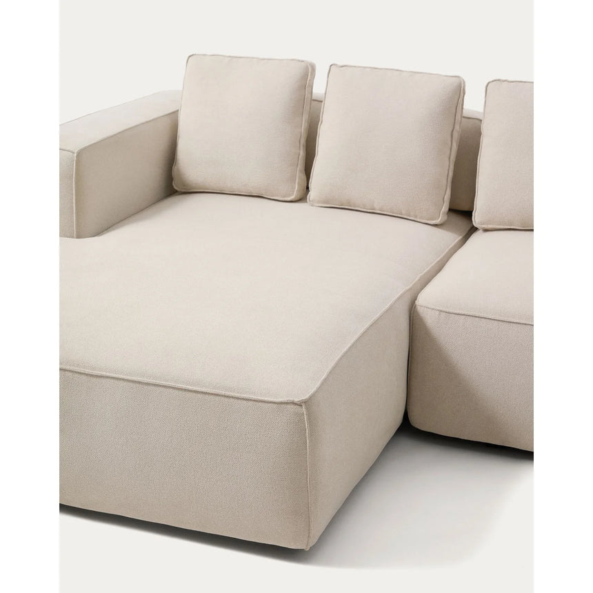 4-Sitzer-Bettsofa Marela mit aufklappbarer Chaiselongue links in ecrufarbener Chenille, 276 cm, FSC Mix Credit von Kave Home – Bild 11