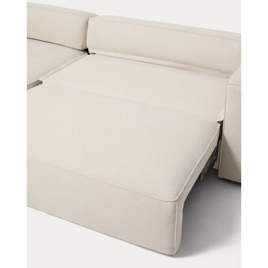 4-Sitzer-Bettsofa Marela mit aufklappbarer Chaiselongue links in ecrufarbener Chenille, 276 cm, FSC Mix Credit von Kave Home – Bild 13