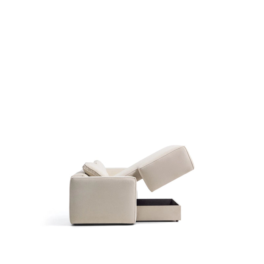 4-Sitzer-Bettsofa Marela mit aufklappbarer Chaiselongue links in ecrufarbener Chenille, 276 cm, FSC Mix Credit von Kave Home – Bild 9