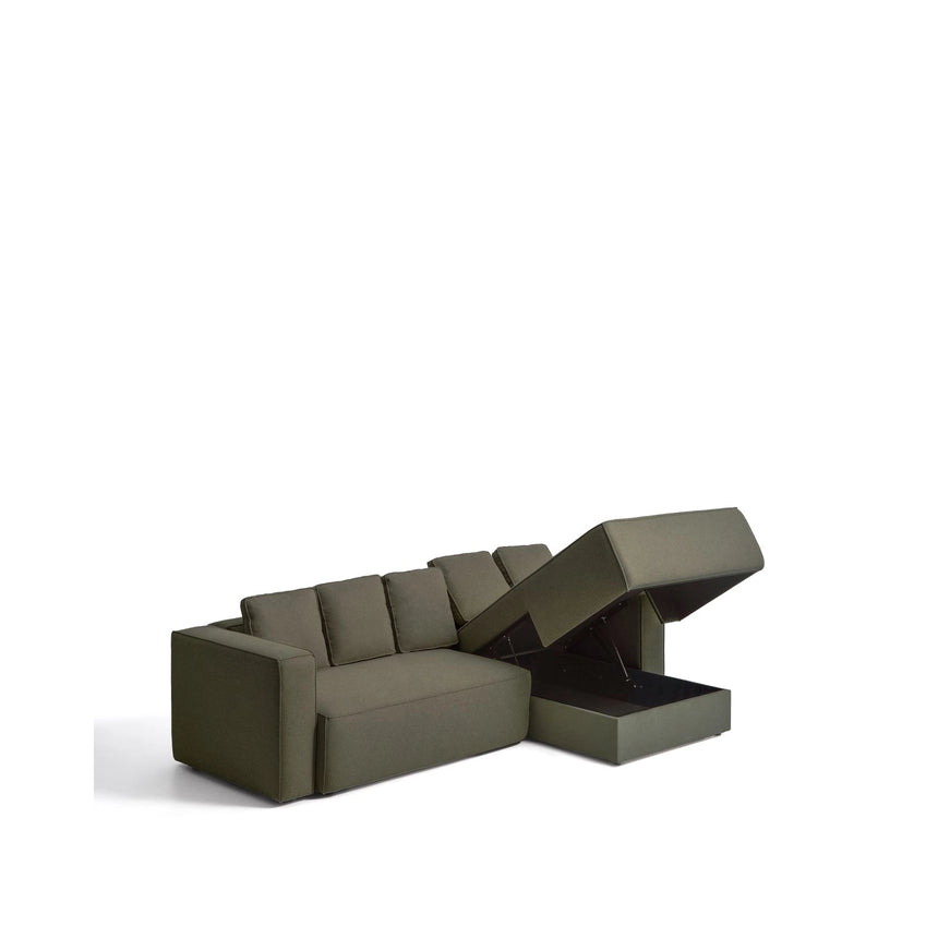 4-Sitzer-Bettsofa Marela mit aufklappbarer Chaiselongue rechts in Grün, 276 cm, FSC Mix Credit von Kave Home – Bild 4