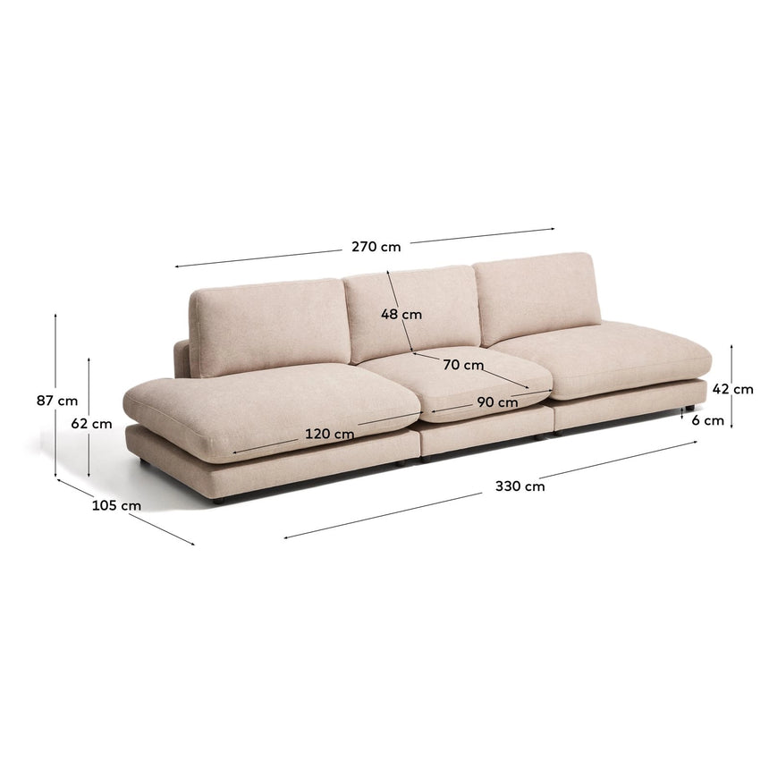 4-Sitzer-Modularsofa Gala aus Microbouclé oder Chenille, FSC Mix Credit, 330 cm von Kave Home – Bild 2