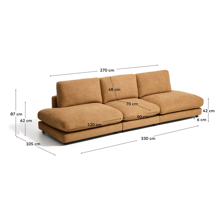 4-Sitzer-Modularsofa Gala aus senfgelbem Microbouclé, FSC Mix Credit, 330 cm von Kave Home – Bild 2