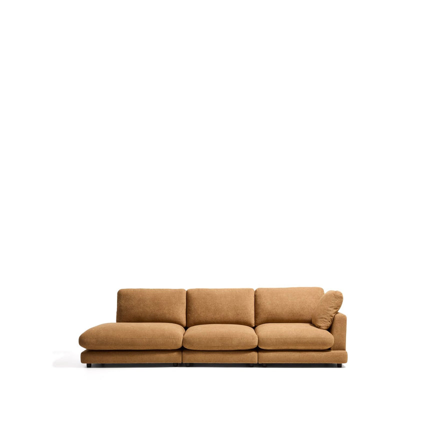 4-Sitzer-Modularsofa Gala mit Randmodul links aus senfgelbem Microbouclé, FSC Mix Credit, 315 cm von Kave Home – Bild 1