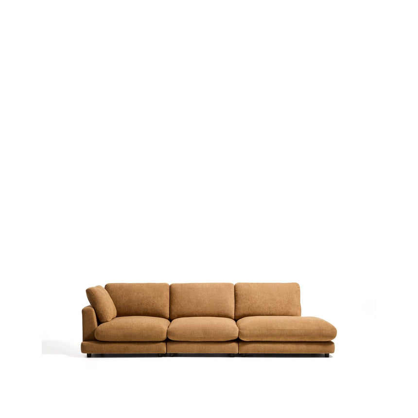 4-Sitzer-Modularsofa Gala mit Randmodul rechts aus senfgelbem Microbouclé, FSC Mix Credit, 315 cm von Kave Home – Bild 1