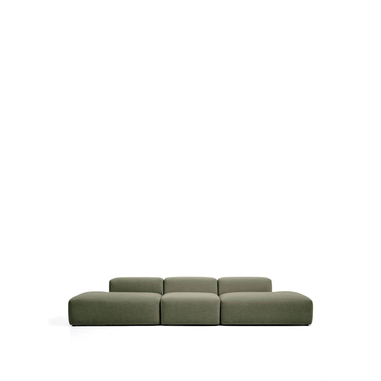 4-Sitzer-Sofa Blok in moosgrüner Chenille, 380 cm, FSC Mix Credit von Kave Home – Bild 1