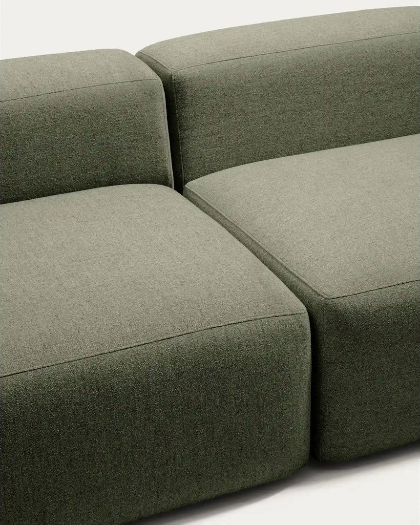 4-Sitzer-Sofa Blok in moosgrüner Chenille, 380 cm, FSC Mix Credit von Kave Home – Bild 6