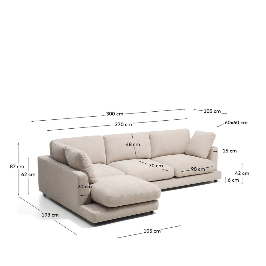 4-Sitzer-Sofa Gala aus Microbouclé mit Chaiselongue links, FSC Mix Credit, 300 cm von Kave Home – Bild 2