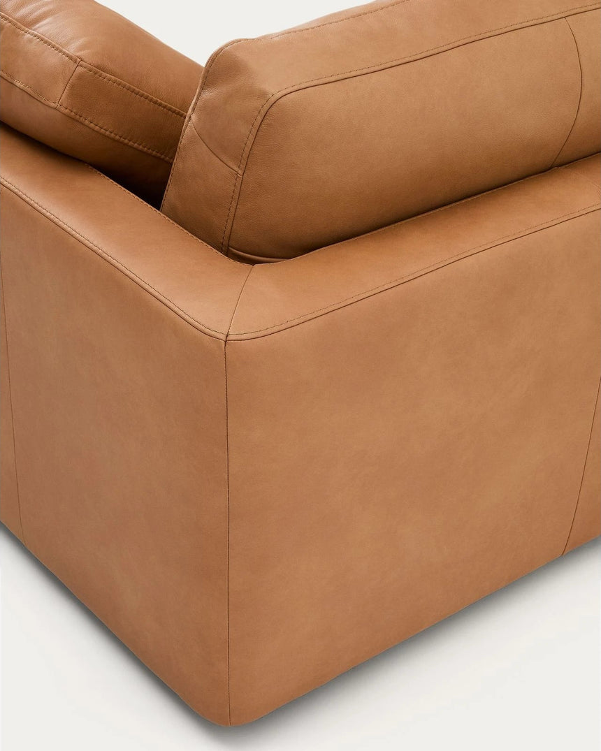4-Sitzer-Sofa Gala mit Chaiselongue links in braunem Leder, 300 cm von Kave Home – Produktbild 10