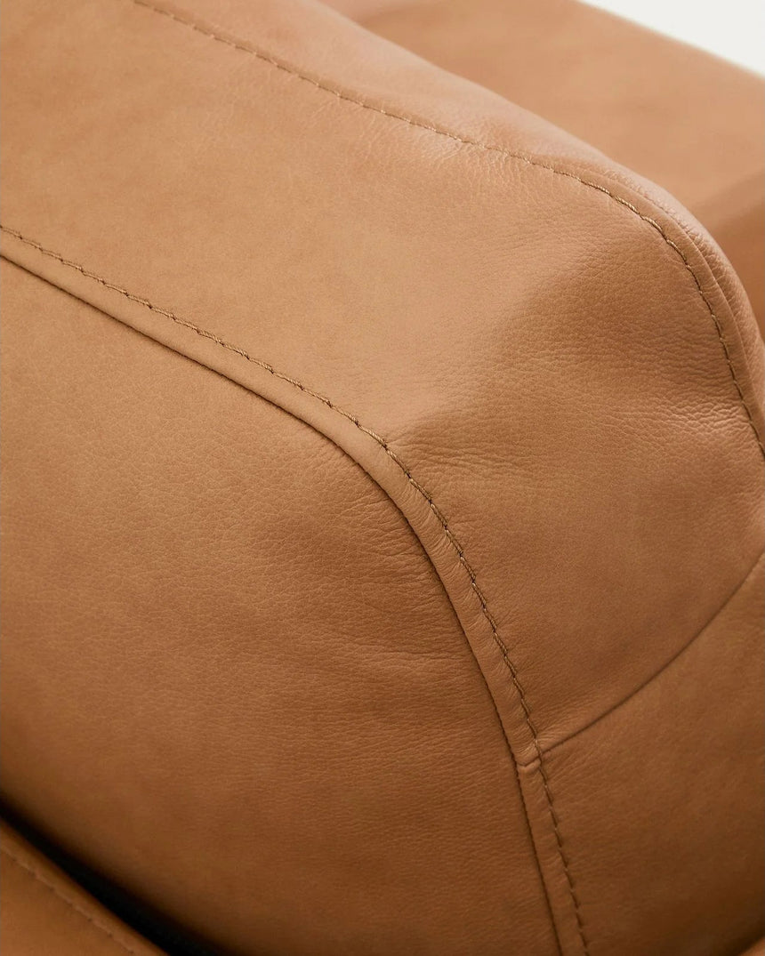 4-Sitzer-Sofa Gala mit Chaiselongue rechts in braunem Leder, 300 cm von Kave Home – Produktbild 9