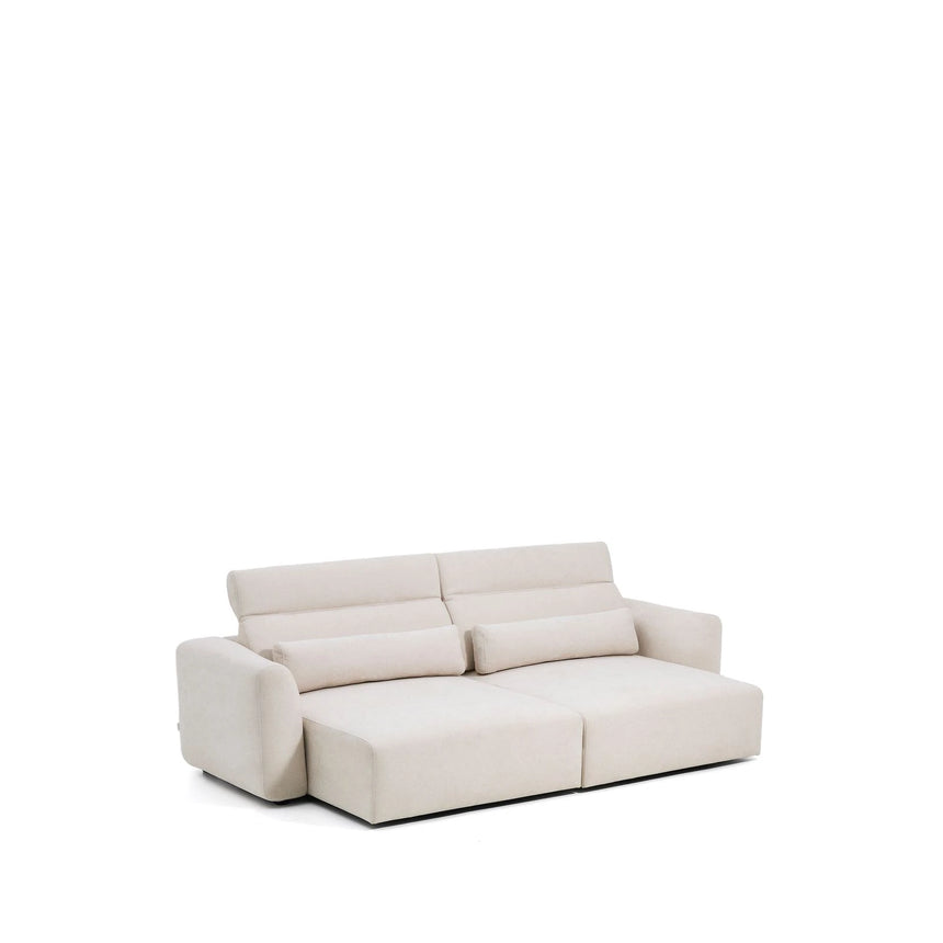 4-Sitzer-Sofa Lares mit elektrisch ausfahrbaren Sitzen und verstellbarer Kopfstütze in beiger Chenille, 290 cm von Kave Home – Produktbild 10