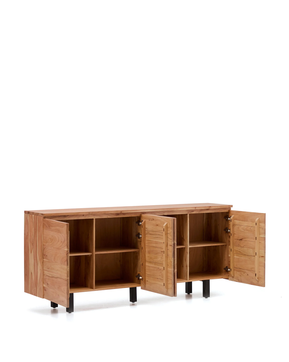 4-türiges Sideboard Uxue aus massivem Akazienholz mit gebleichtem Finish 200 x 88 cm von Kave Home – Produktbild 5