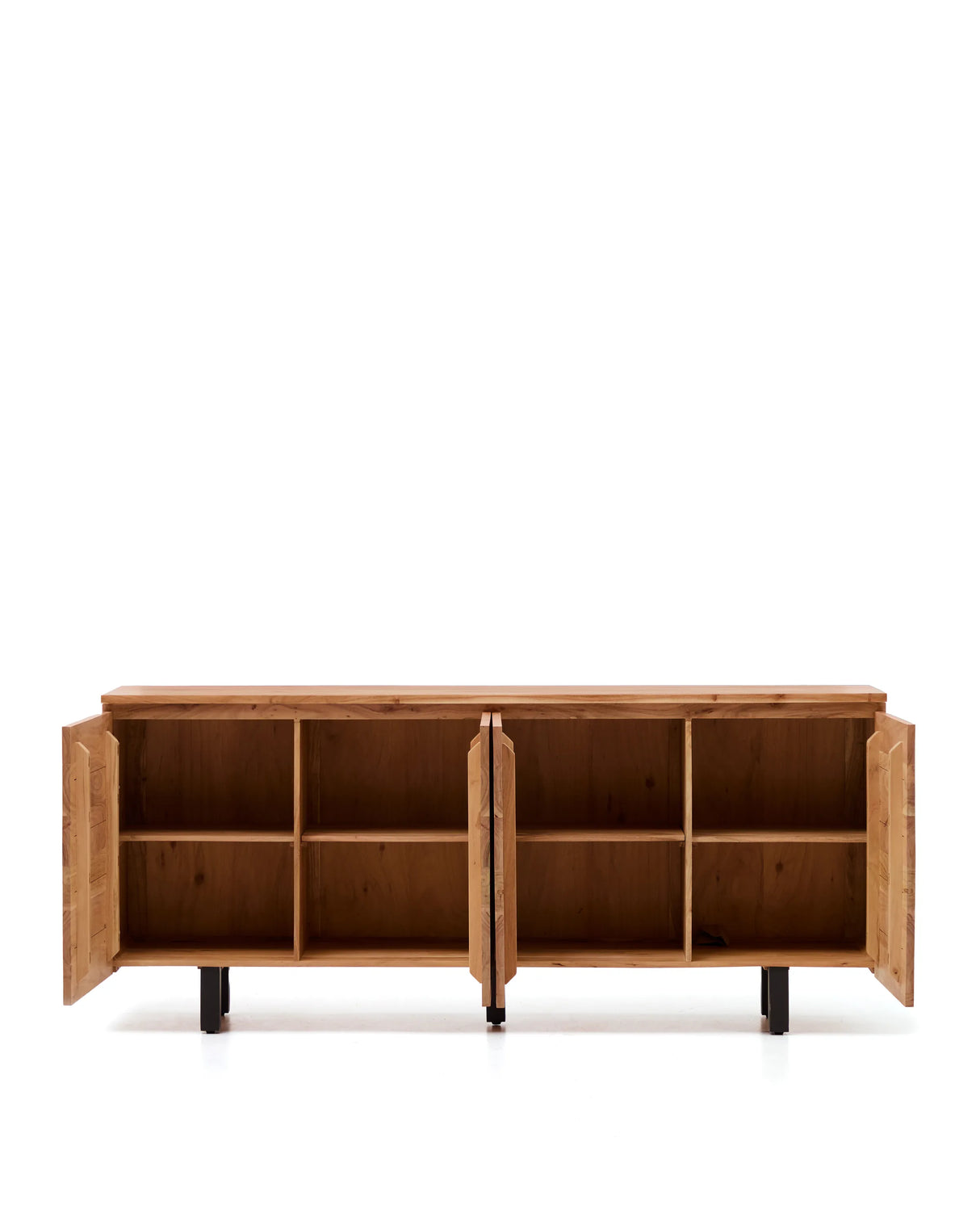 4-türiges Sideboard Uxue aus massivem Akazienholz mit gebleichtem Finish 200 x 88 cm von Kave Home – Produktbild 7