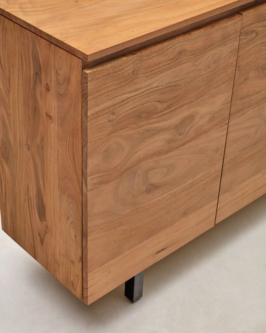 4-türiges Sideboard Uxue aus massivem Akazienholz mit gebleichtem Finish 200 x 88 cm von Kave Home – Produktbild 8