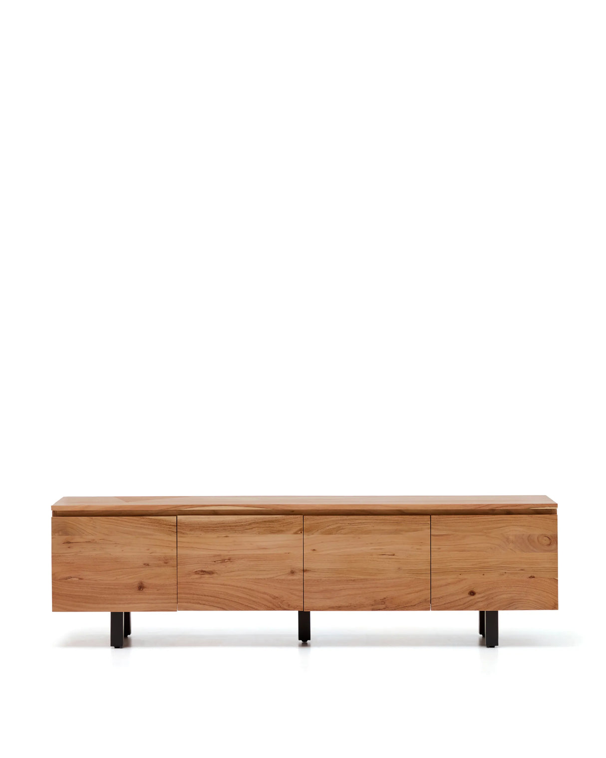 4-türiges TV-Möbel Uxue aus massivem Akazienholz mit gebleichtem Finish 200 x 58 cm von Kave Home – Produktbild 1