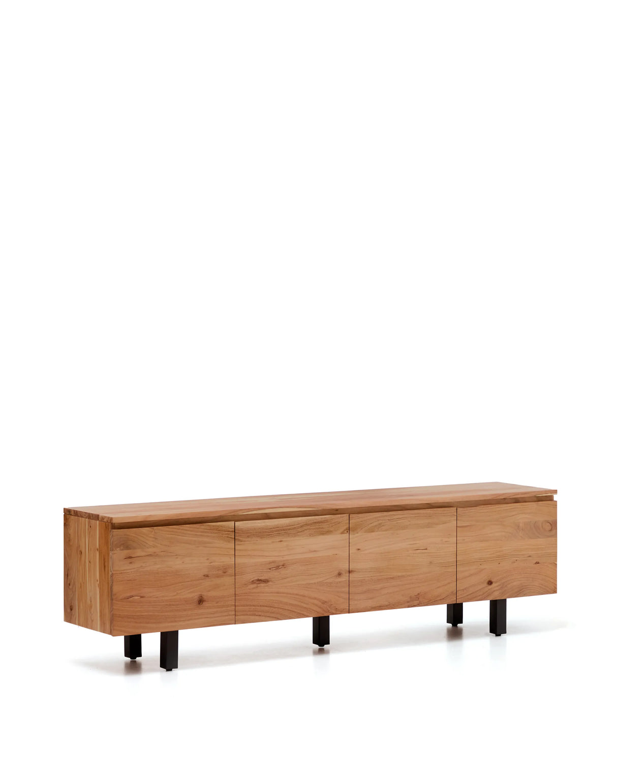 4-türiges TV-Möbel Uxue aus massivem Akazienholz mit gebleichtem Finish 200 x 58 cm von Kave Home – Produktbild 6