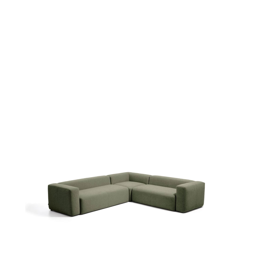 5-Sitzer-Ecksofa Blok in moosgrüner Chenille, 320 x 290 cm / 290 x 320 cm, FSC Mix Credit von Kave Home – Bild 4