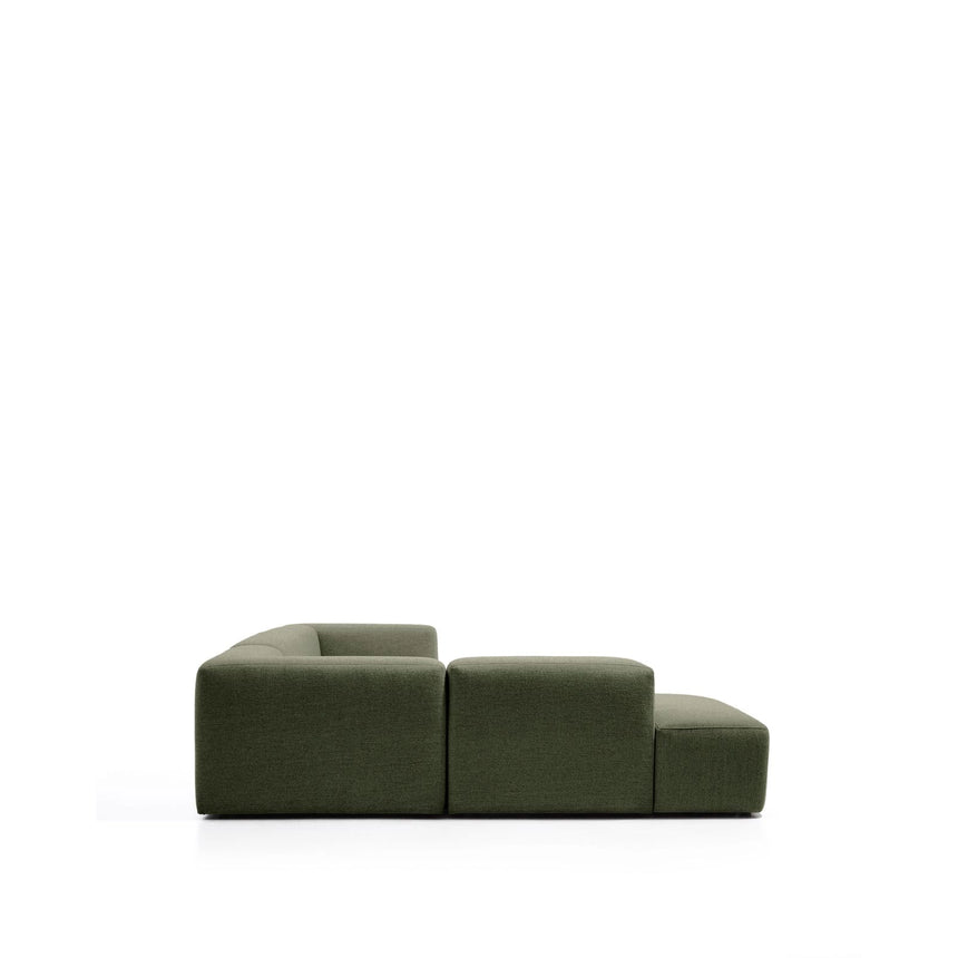 5-Sitzer-Ecksofa Blok mit Randmodul links in moosgrüner Chenille, 255 x 320 cm, FSC Mix Credit von Kave Home – Bild 5