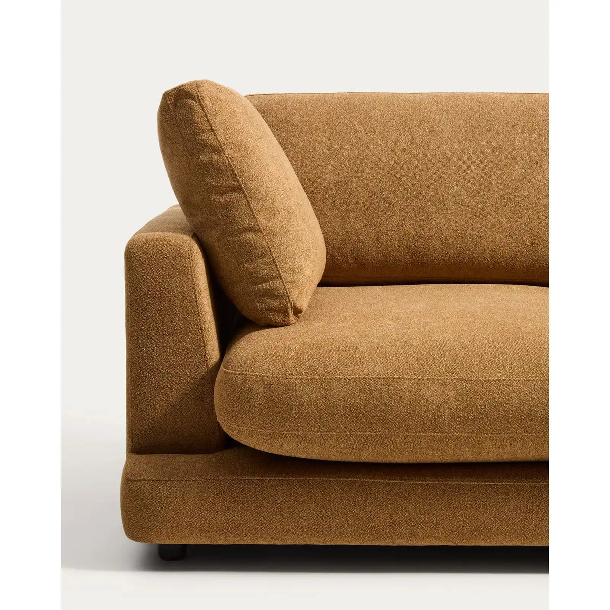 5-Sitzer-Ecksofa Gala mit Randmodul rechts aus senfgelbem Microbouclé, FSC Mix Credit, 300 x 225 cm von Kave Home – Bild 6