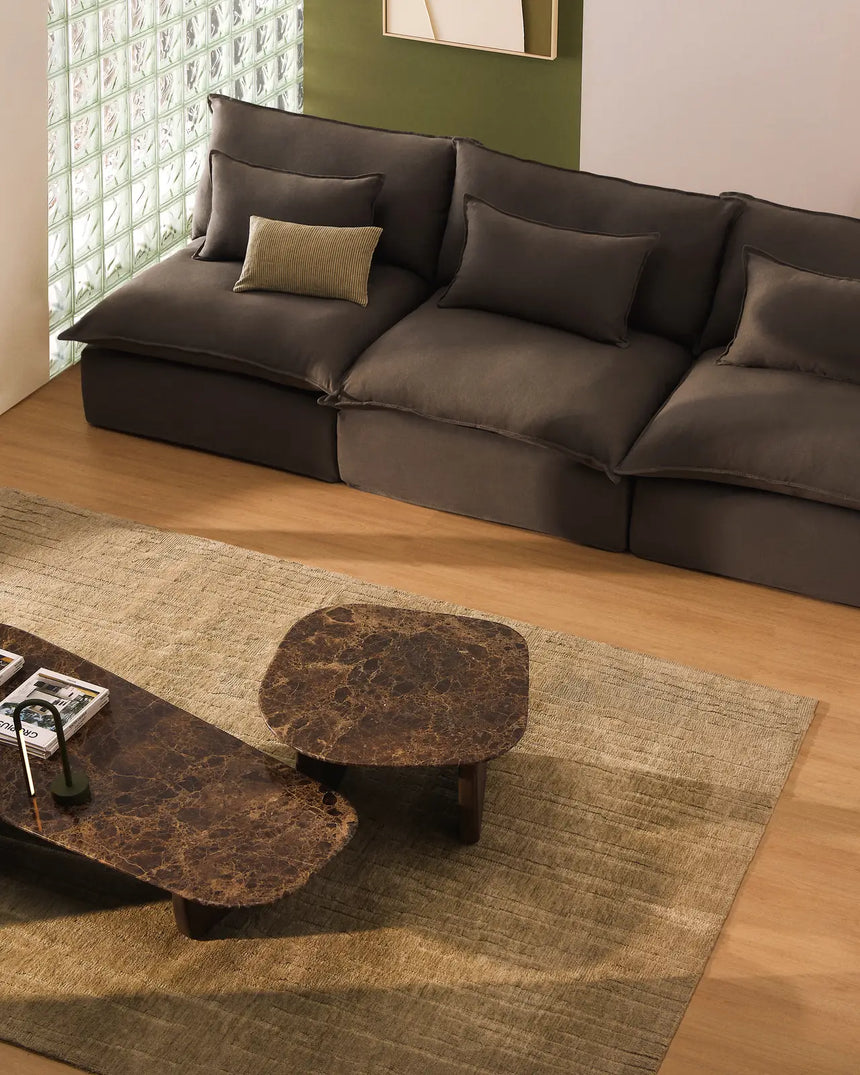 5-Sitzer-Modularsofa Anarela mit abnehmbarem Bezug aus 100 % Leinen in Taupe, 330 cm, FSC Mix Credit von Kave Home – Bild 2
