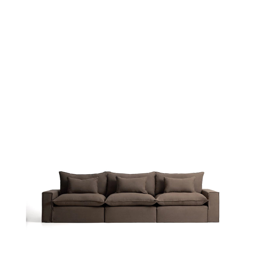 5-Sitzer-Modularsofa Anarela mit abnehmbarem Bezug aus 100 % Leinen in Taupe, 370 cm, FSC Mix Credit von Kave Home – Bild 1