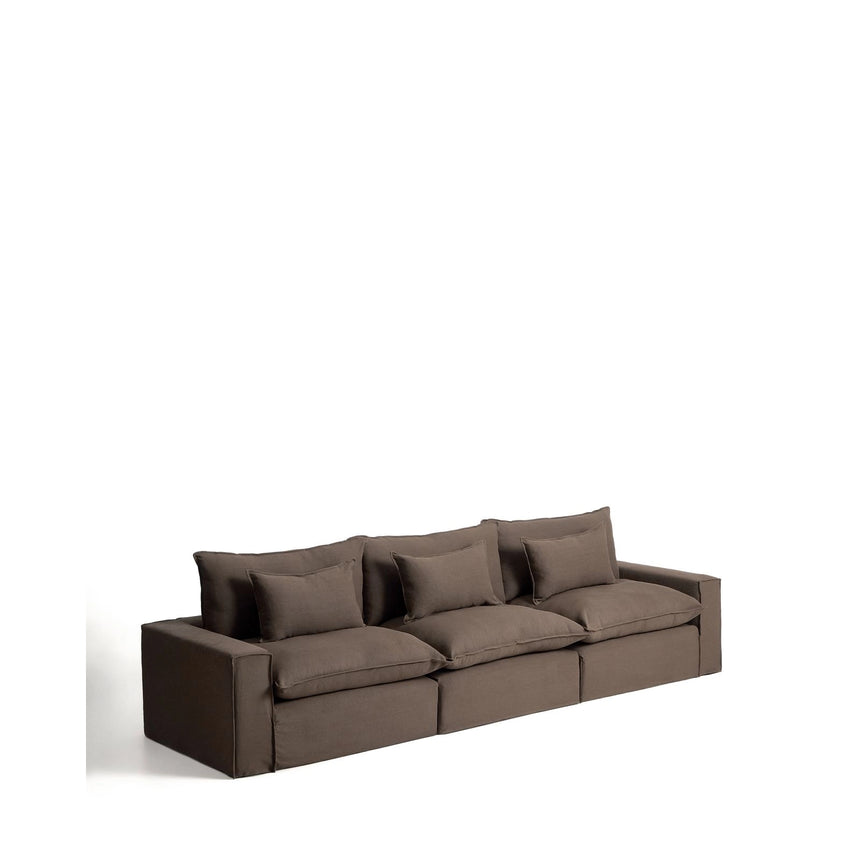 5-Sitzer-Modularsofa Anarela mit abnehmbarem Bezug aus 100 % Leinen in Taupe, 370 cm, FSC Mix Credit von Kave Home – Bild 5