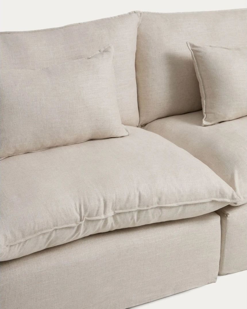 5-Sitzer-Modularsofa Anarela mit abnehmbarem Bezug aus Leinen und Viskose, 370 cm, FSC Mix Credit von Kave Home – Bild 6