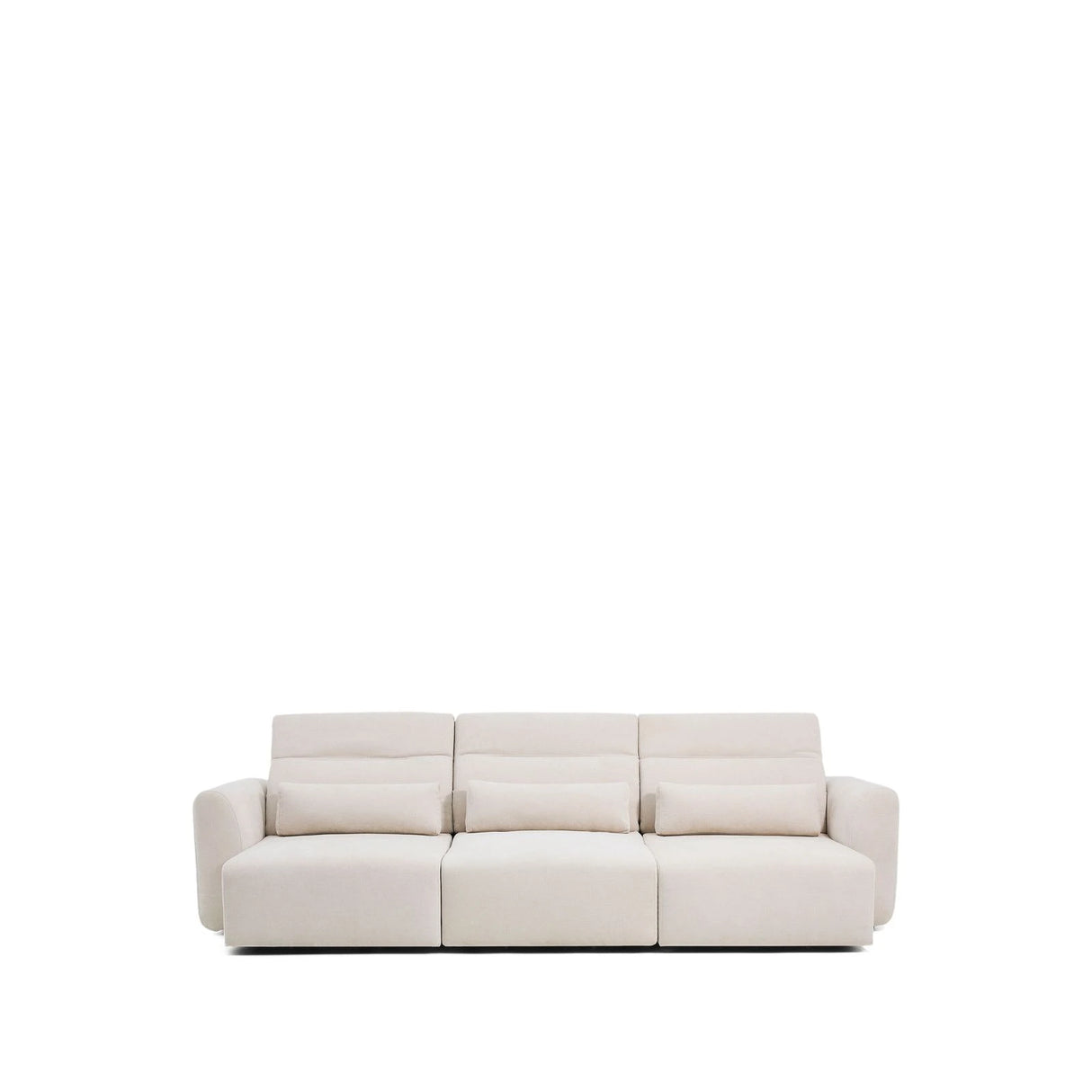 5-Sitzer-Sofa Lares mit elektrisch ausfahrbaren Sitzen und verstellbarer Kopfstütze in beiger Chenille, 335 cm von Kave Home – Produktbild 11
