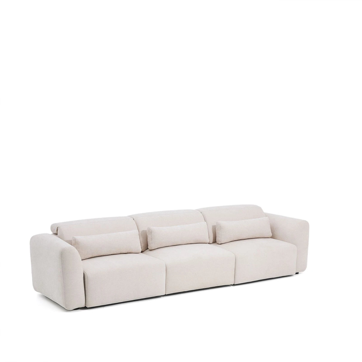 5-Sitzer-Sofa Lares mit elektrisch ausfahrbaren Sitzen und verstellbarer Kopfstütze in beiger Chenille, 335 cm von Kave Home – Produktbild 8