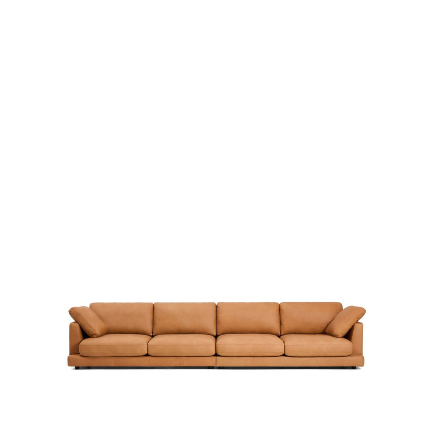 6-Sitzer-Sofa Gala in braunem Leder, 390 cm von Kave Home – Produktbild 1