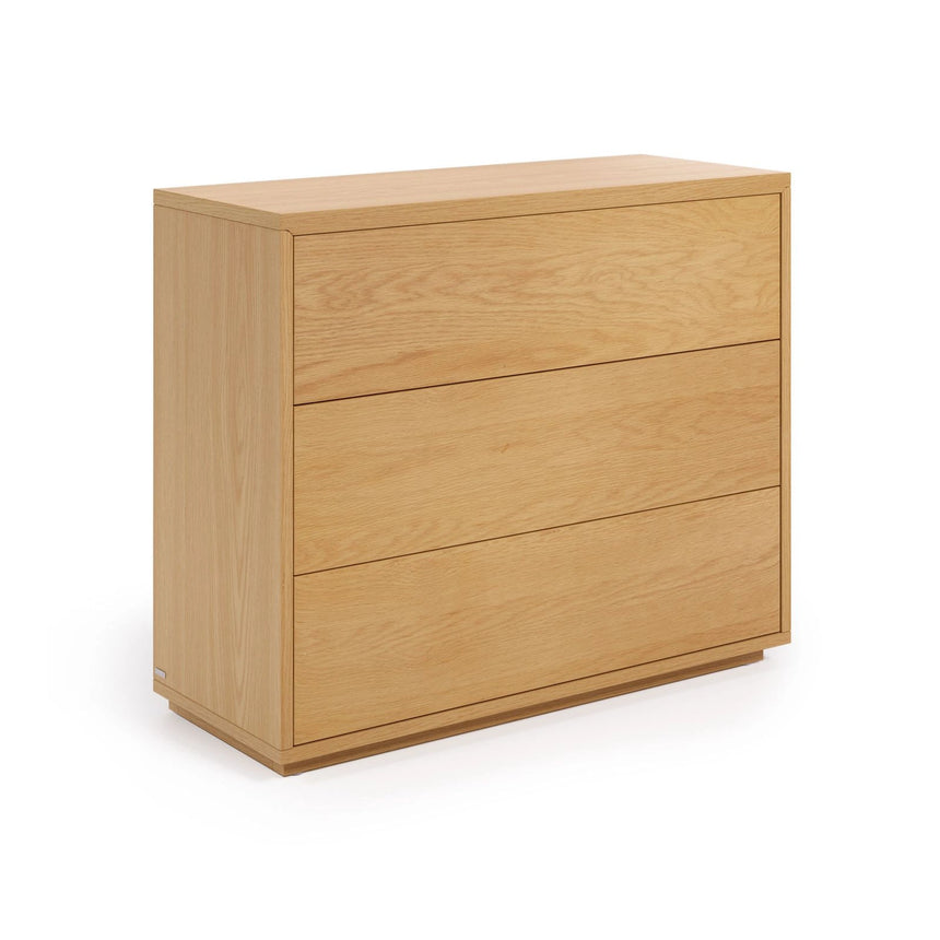 Abilen Kommode mit 3 Schubladen aus Eichenfurnier 90 x 75 cm FSC 100% von Kave Home – Bild 5