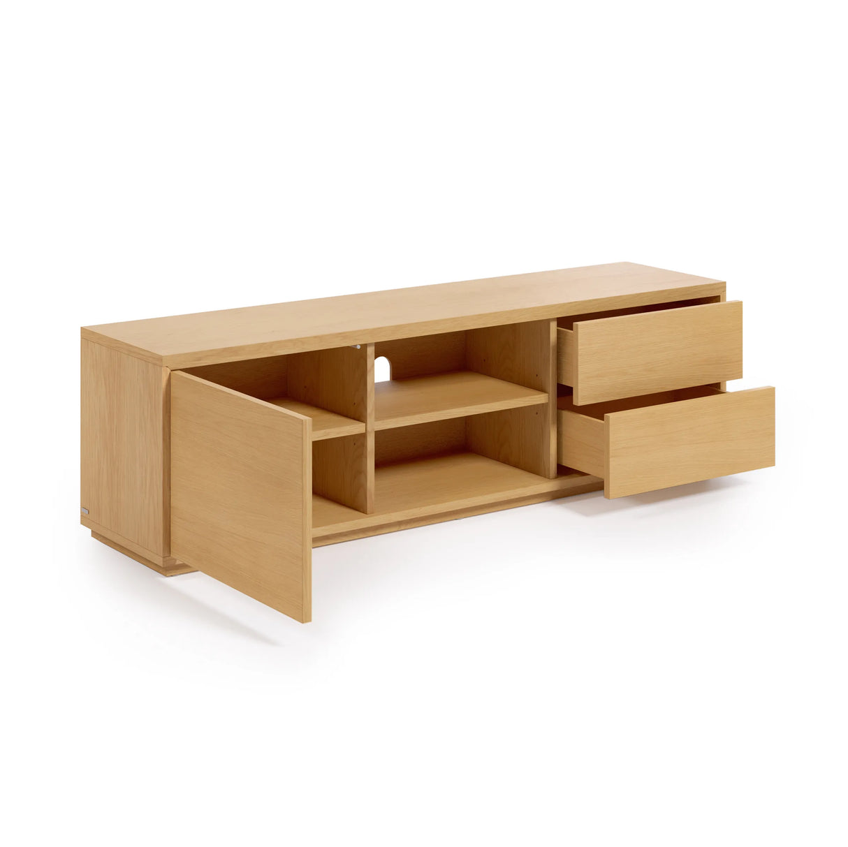 Abilen TV-Schrank 1 Türe und 2 Schubladen aus Eichenfurnier 150 x 44 cm FSC 100% von Kave Home – Produktbild 10