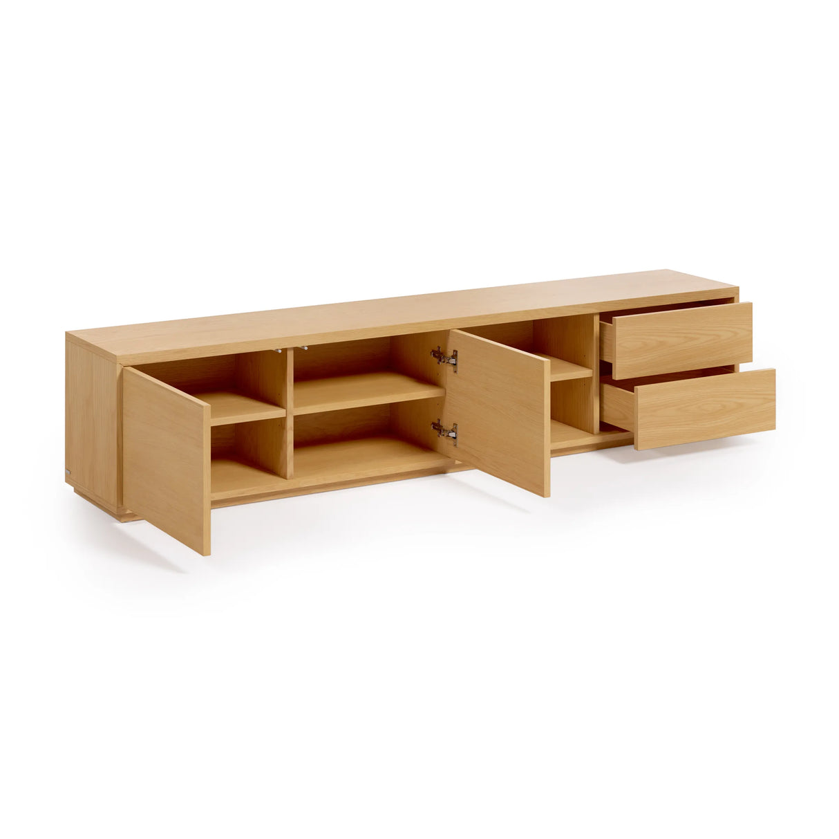 Abilen TV-Schrank 2 Türen und 2 Schubladen aus Eichenfurnier 200 x 44 cm FSC 100% von Kave Home – Produktbild 10