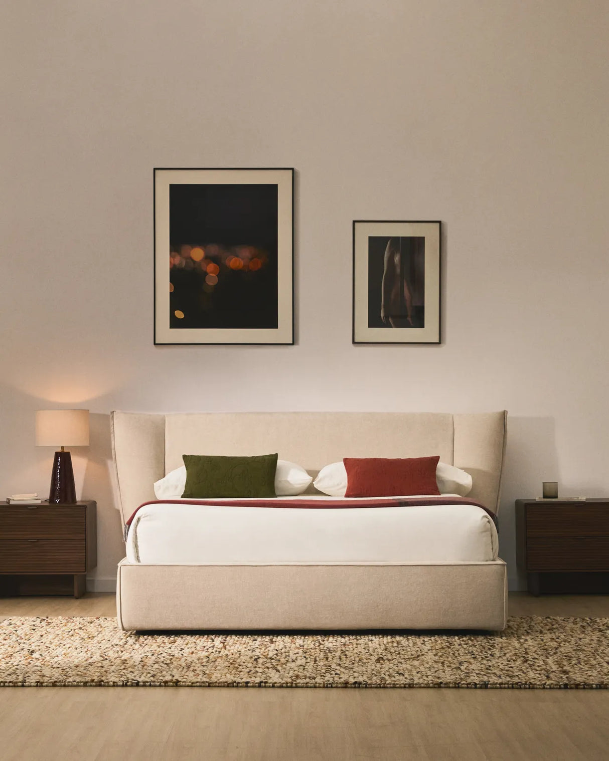 Abziehbares Bett Arvian aus beigefarbener Chenille mit Klappbettkasten für eine Matratze von 160 x 200 cm von Kave Home – Produktbild 2