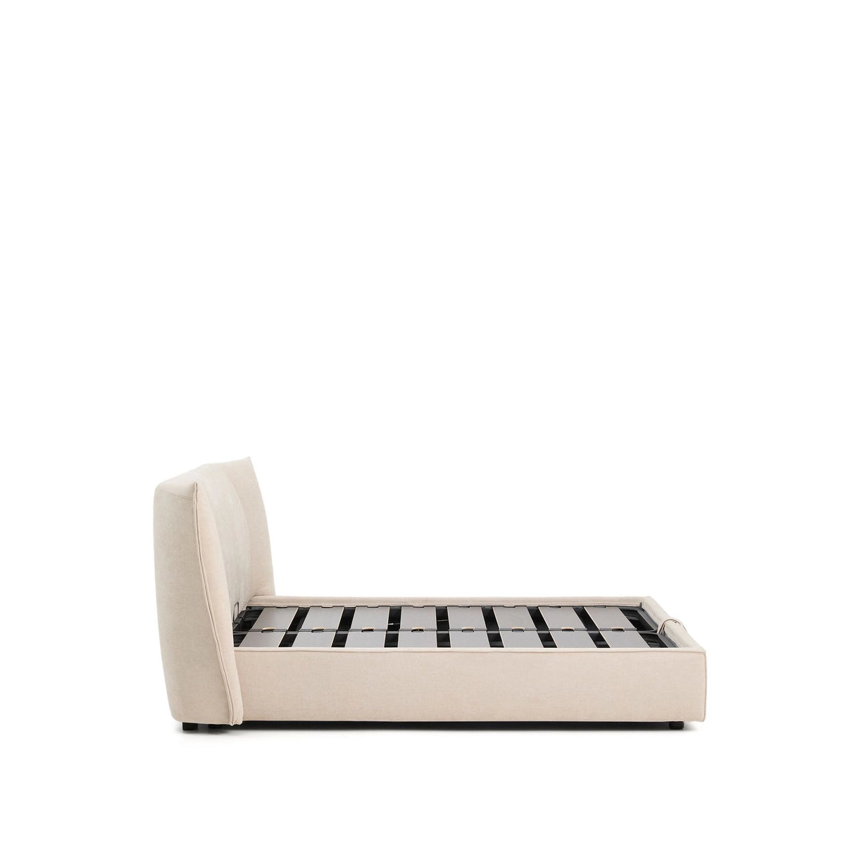 Abziehbares Bett Arvian aus beigefarbener Chenille mit Klappbettkasten für eine Matratze von 160 x 200 cm von Kave Home – Produktbild 7
