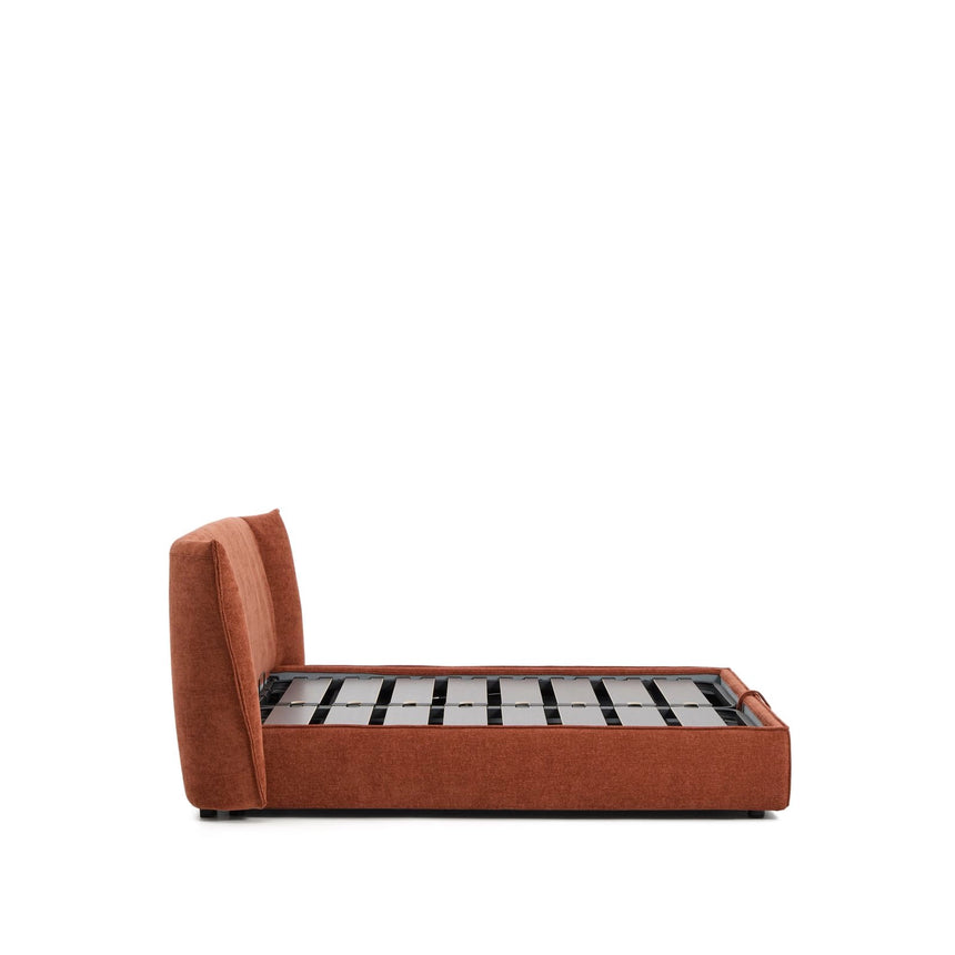 Abziehbares Bett Arvian aus terrakottafarbener Chenille mit Klappbettkasten für eine Matratze von 160 x 200 cm von Kave Home – Bild 8