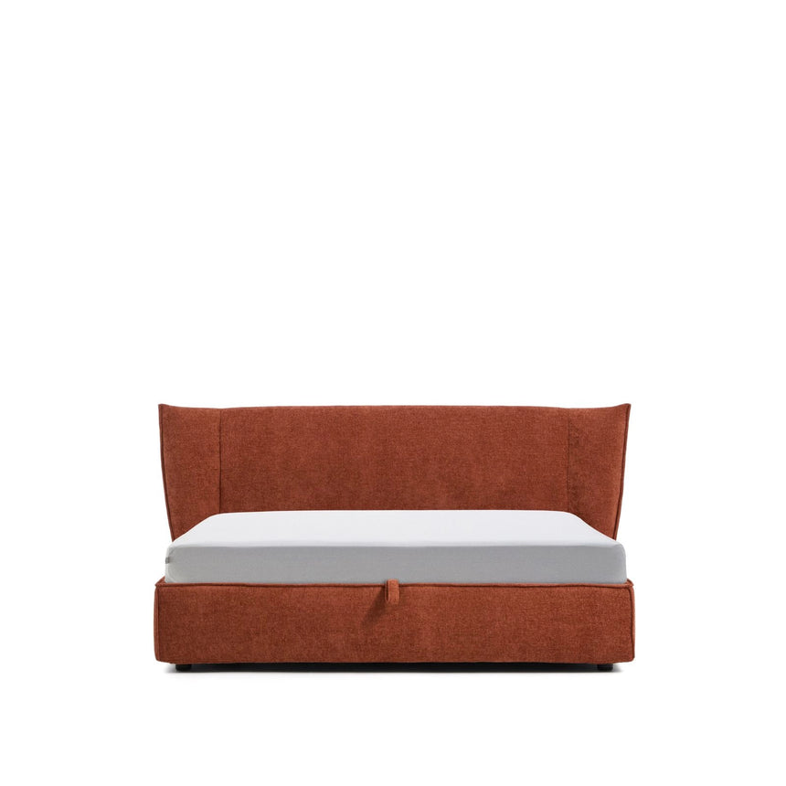 Abziehbares Bett Arvian aus terrakottafarbener Chenille mit Klappbettkasten für eine Matratze von 180 x 200 cm von Kave Home – Bild 1