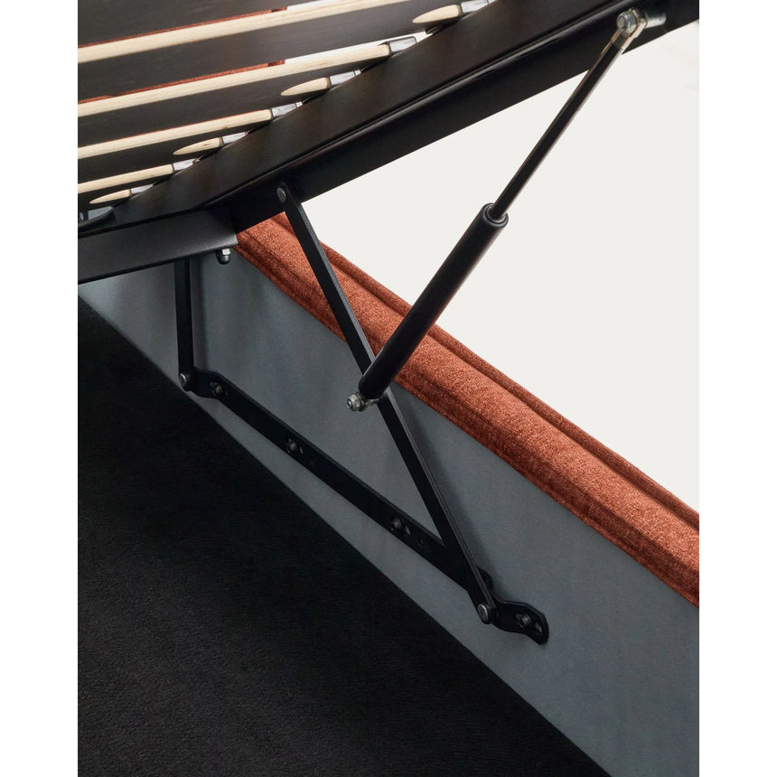 Abziehbares Bett Arvian aus terrakottafarbener Chenille mit Klappbettkasten für eine Matratze von 180 x 200 cm von Kave Home – Bild 9