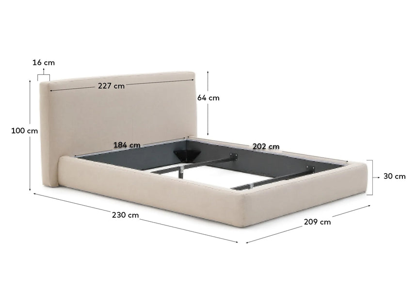 Abziehbares Bett Blok beige für eine 180 x 200 cm große Matratze FSC Mix Credit von Kave Home – Produktbild 6