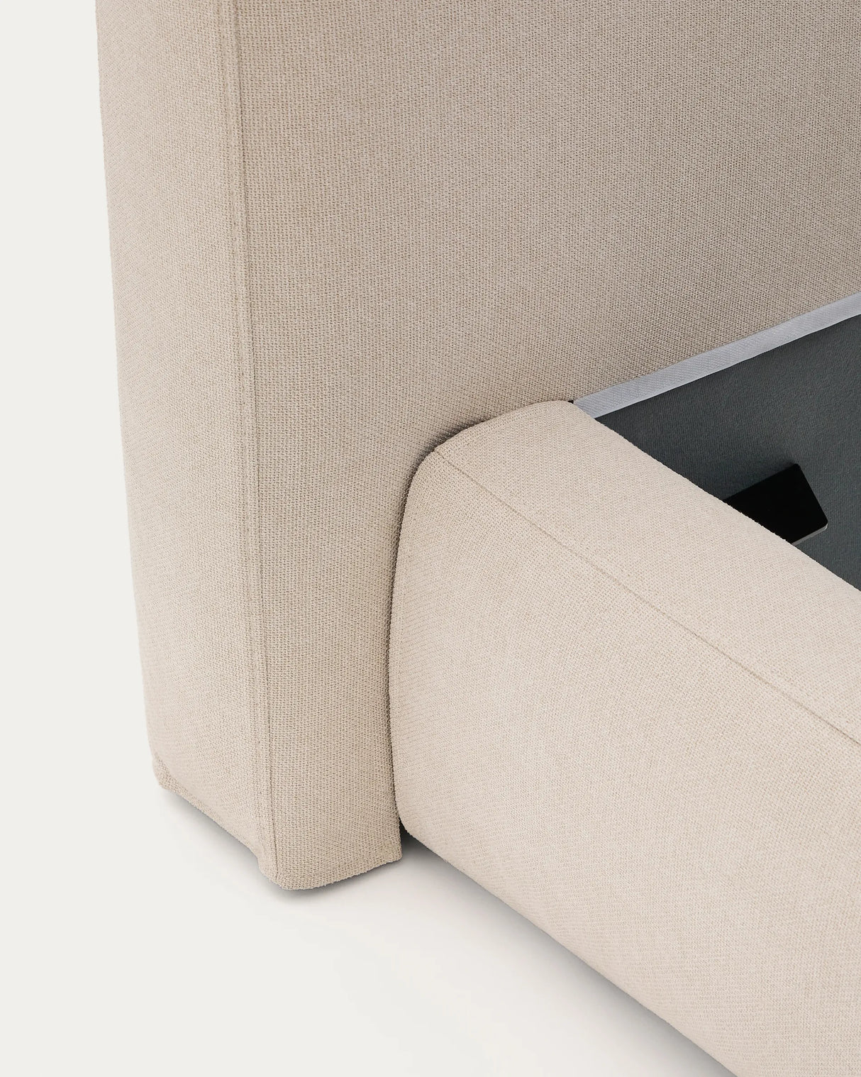 Abziehbares Bett Blok beige für eine 90 x 200 cm große Matratze FSC Mix Credit von Kave Home – Produktbild 1