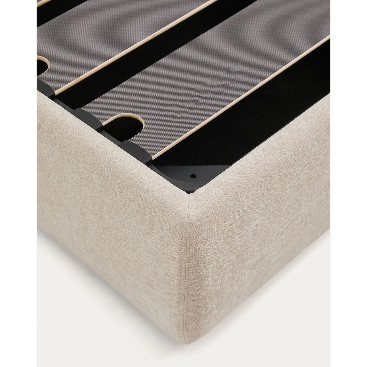 Abziehbares Bett Dafra aus beigefarbener Chenille mit Klappbettkasten für eine Matratze von 160 x 200 cm von Kave Home – Produktbild 14