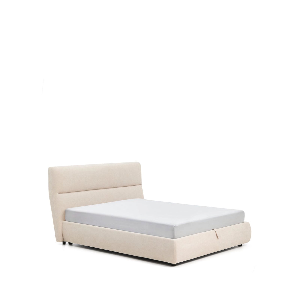 Abziehbares Bett Dafra aus beigefarbener Chenille mit Klappbettkasten für eine Matratze von 160 x 200 cm von Kave Home – Produktbild 5