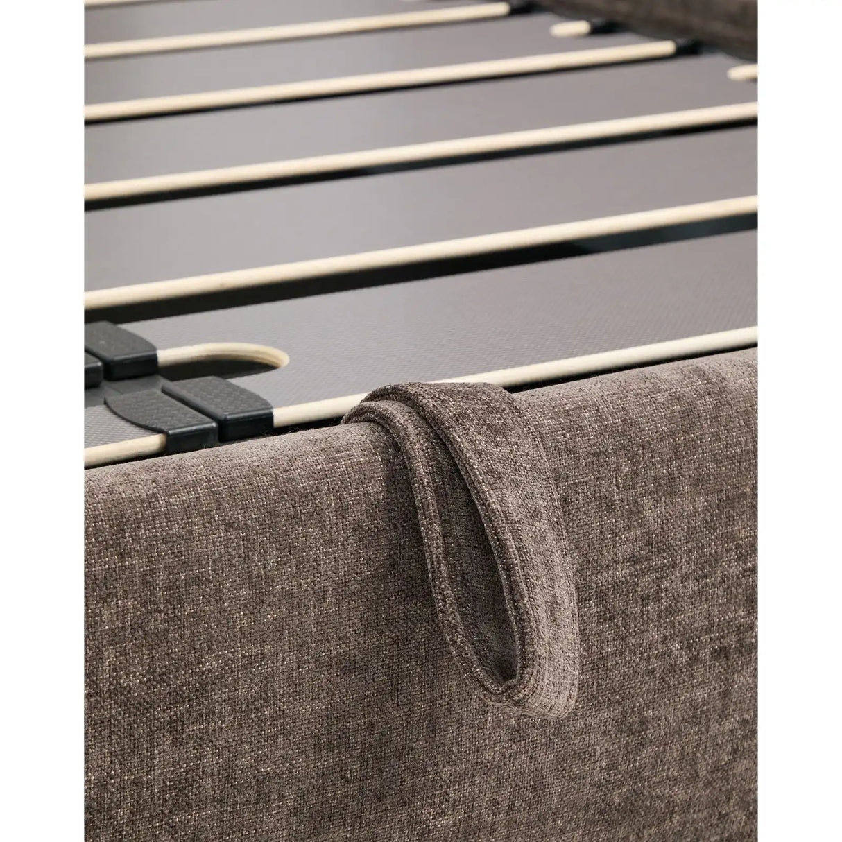 Abziehbares Bett Dafra aus dunkelbrauner Chenille mit Klappbettkasten für eine Matratze von 160 x 200 cm von Kave Home – Bild 11