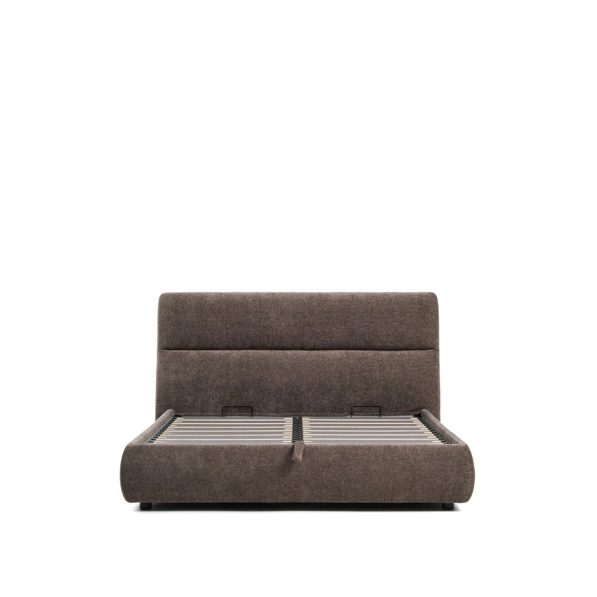Abziehbares Bett Dafra aus dunkelbrauner Chenille mit Klappbettkasten für eine Matratze von 160 x 200 cm von Kave Home – Bild 7